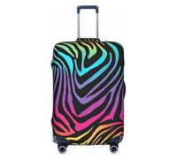 XKBFKLKMC Housse de protection pour valise, motif zèbre arc-en-ciel, lavable, élastique, convient aux bagages de 45,7 à 81,3 cm, 3D, S, Organiseur de sac