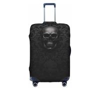 XKBFKLKMC Housse de protection pour valise, papier peint gothique, motif tête de mort, lavable, élastique, convient aux bagages de 45,7 à 81,3 cm, 3D, S, Organiseur de sac