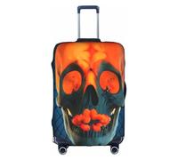 XKBFKLKMC Housse de protection pour valise, papier peint gothique, motif tête de mort, lavable, élastique, convient aux bagages de 45,7 à 81,3 cm, 3D, S, Organiseur de sac