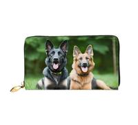 XKBFKLKMC Portefeuille long 3D en cuir PU avec fermeture éclair et porte-cartes Motif chien berger allemand Pour tous les jours, les voyages, le travail, les affaires, 3D, Taille unique, Décontracté