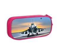 XKBFKLKMC Trousse à crayons avec fermeture éclair - Grande capacité - Imprimé avion - Avec compartiments - Pour garçons et filles, rose, Taille unique, Cartable