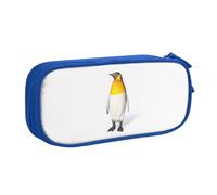 XKBFKLKMC Trousse à crayons de grande capacité avec compartiments à fermeture éclair - Imprimé pingouin - Sac de rangement pour garçons et filles - Pour étudiants, collège, école, bureau, bleu, Taille