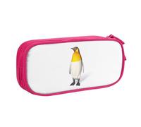 XKBFKLKMC Trousse à crayons de grande capacité avec compartiments à fermeture éclair - Imprimé pingouin - Sac de rangement pour garçons et filles - Pour étudiants, collège, école, bureau, rose, Taille