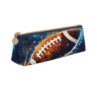 XKBFKLKMC Trousse à crayons en cuir avec fermeture éclair pour femme et homme - Motif feuilles vertes de palmier - Pour l'école et le bureau, Galaxy Space Football, Taille unique, Cartable