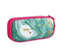 XKBFKLKMC Trousse à crayons grande capacité avec compartiments à fermeture éclair - Motif marbre vert doré - Organiseur de papeterie pour garçons et filles, rose, Taille unique, Cartable