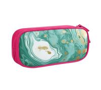 XKBFKLKMC Trousse à crayons grande capacité avec compartiments à fermeture éclair - Motif marbre vert doré - Organiseur de papeterie pour garçons et filles, rose, Taille unique, Cartable