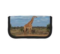 XKBFKLKMC Trousse à crayons grande capacité avec imprimé floral et tête de mort - Trousse élégante en toile pour le bureau, l'université, l'école, la papeterie pour filles et garçons, Girafe sous