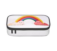 XKBFKLKMC Trousse à crayons noire et blanche avec impression 3D - Grande capacité avec compartiments - Trousse à crayons pour filles, garçons, étudiants, Petit arc-en-ciel., Taille unique, Cartable