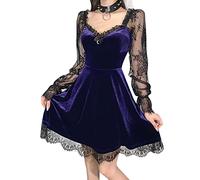 XKBHYD Robe Gothic Milkmaid Noire, Punk, Dollskill, Vintage, Harajuku, Style Emo Vestimentaire