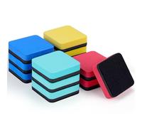 XKDOUS Lot de 12 petites gommes magnétiques effaçables à sec pour tableau blanc pour enfants, mini effaceurs effaçables à sec, parfaites pour la salle de classe (4 couleurs, 5,1 x 5,1 cm)