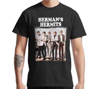 XKDSERTUTK The Very Best of Herman's Hermits T-Shirt Their Greatest Hits Hermania DandyBlackL