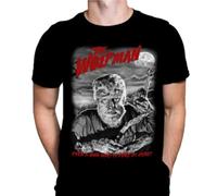 XKDSERTUTK The Wolf Man-Horror Movie T-Shirt Universal Monsters 1940'S Retro HORRORBlackL