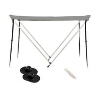 XKEDNMF Auvent de Bateau Pare-Soleil, imperméable et Anti-UV, Housse de Bateau Gonflable à 2 arceaux, Supports de Base Inclus(Gray)