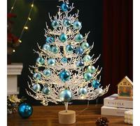 XKEDNMF Sapin de Noël Artificiel enneigé, Hauteur 45/60 cm, Petite Taille, léger, Facile à déplacer, idéal for créer Une Ambiance féérique.(Blue,60cm/2ft)