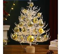 XKEDNMF Sapin de Noël Artificiel enneigé, Hauteur 45/60 cm, Petite Taille, léger, Facile à déplacer, idéal for créer Une Ambiance féérique.(Yellow,45cm/1.5ft)