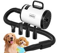 XKISS pulseur pour Chien 2800W Vitesse et Chaleur réglables mis à Jour pulseur Chien, souffleur Chien très Silencieux,avec 4 Buses différentes (Blanc)