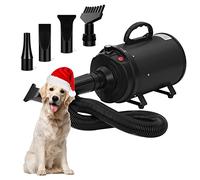 XKISS Sèche-Cheveux pour Chien 3200W/4.5HP Souffleur pourchien Sèche-Cheveux pour Chien Sèche-Cheveux pour Animaux de Compagnie,avec 4 Buses Différentes (Noir)