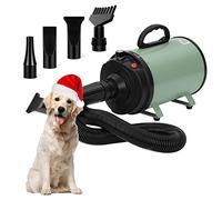 XKISS Sèche-Cheveux pour Chien 3200W/4.5HP Souffleur pourchien Sèche-Cheveux pour Chien Sèche-Cheveux pour Animaux de Compagnie,avec 4 Buses Différentes (Vert)