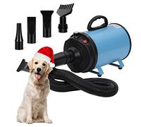 XKISS Sèche-Cheveux pour Chien 3200W/4.5HP Souffleur pourchien Sèche-Cheveux pour Chien Sèche-Cheveux pour Animaux de Compagnie,avec 4 Buses Différentes (Bleu)