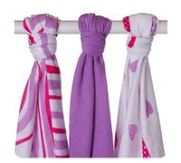XKKO BMB Couche en bambou Hearts&Waves 70x70 - Lilac MIX (3pcs)