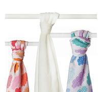 XKKO BMB Serviette en bambou Motif fleurs et oiseaux 90 x 100 cm
