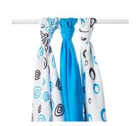 XKKO BMB Spirales et bulles en bambou pour couches 70x70 - Cyan MIX (3pcs)