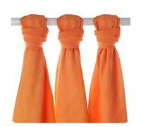 XKKO bmb07 0014 a Lot de 3 couches à langer, allaiter, comme tapis ou couverture légère, couches en bambou 70 x 70 cm Orange