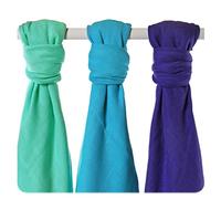 XKKO bmb07 0031 a Lot de 3 couches à langer Bambou, allaiter, comme tapis ou multicolore couverture légère, couches 70 x 70 cm