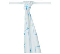 XKKO BMB090012A Lot de 2 langes en bambou pour emmailloter, allaitement, couverture légère, 90 x 100 cm Bleu