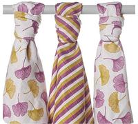 xkko Lot de 3 langes en mousseline de coton bio 70 x 70 cm