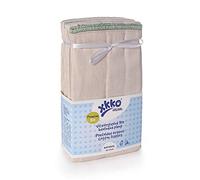 XKKO Prefolds - 100 % coton biologique - Lot de 6 - Grands enfants / Premium / Large (ourlet vert) - 38 x 46 cm (7-14 kg)
