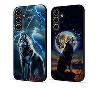 Xkladz 2 Pack Coque pour Samsung Galaxy A15 5G / 4G Mince Housse avec Motif Animal TPU Silicone Souple Case Antichoc Protection Etui Doux pour Filles Femmes Garçons Hommes Étui Fine Cover, Loup Wolf