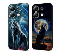 Xkladz 2 Pack Coque pour Xiaomi Redmi Note 13 4G Mince Housse avec Motif Animal TPU Silicone Souple Case Antichoc Protection Etui Doux pour Filles Femmes Garçons Hommes Étui Fine Cover, Loup Wolf