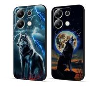 Xkladz 2 Pack Coque pour Xiaomi Redmi Note 13 Pro 5G / Poco X6 5G Mince Housse avec Motif Animal TPU Silicone Souple Case Antichoc Protection Etui Doux pour Femmes Garçons Étui Fine Cover, Loup Wolf