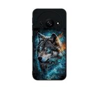 Xkladz Coque pour Xiaomi Redmi A3 / Redmi A3X Mince Housse avec Motif Animal TPU Silicone Souple Case Antichoc Protection Etui Doux pour Filles Femmes Garçons Étui Fine Cover, Loup étoilé