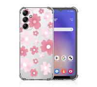Xkladz Coque Transparente pour Samsung Galaxy A15 4G / 5G, Silicone TPU Bumper Housse pour Filles Femmes Garçons, Motif Floral Anti-Choc HD Clair Étui Protection Case, Fleurs Roses
