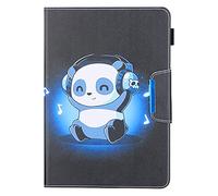 Xkladz Housse Universelle Tablette de 9 à 11 Pouces, Étui a Rabat en Cuir Coque pour Samsung Tab 9.6/10.1/10.5, iPad 9.7-11", Lenovo Dragon Touch 10", Fire HD 10, Huawei 10.1-10.8" - Panda Heureux