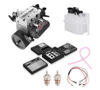 XKlemBauklode SEMTO Engine ST-NF2 Modèle de moteur 7.0 cc en métal double cylindre 4 temps Refroidi par air Nitro Moteur à combustion interne Cadeau pour adultes (argent)