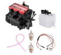 XKlemBauklode SEMTO Engine ST-NF2 Modèle de moteur 7,0 cm³, en métal, double cylindre, quatre temps, refroidi par air, Nitro, pour les amateurs de moteurs, cadeau pour adultes, rouge