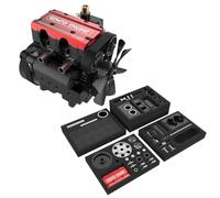 XKlemBauklode SEMTO Engine ST-NF2 Moteur 7.0cc L2 Métal Inline 2 Cylindres 4 Temps Refroidi par Air Décor Science Mécanique Éducation Moteur Amateurs Cadeau pour Adultes (Rouge)