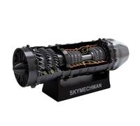 XKlemBauklode WS-15 Kit de modèle de moteur turbofan avec lumière, 1/18 imprimé 3D simulé fonctionnel, modèle de moteur à jet d'avion qui fonctionne, kit éducatif en sciences mécaniques, 50 + pièces