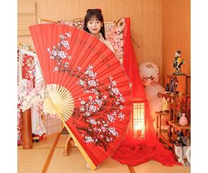 XKMY Éventail de mariage, 90x160 cm, papier chinois, montage mural, grande décoration, design en dentelle, idéal pour mariage, fête Gatsby, cosplay, décoration de pièce