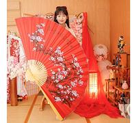 XKMY Éventail de mariée chinois en dentelle super grand en papier pour décoration murale (couleur: 65 x 110 cm)