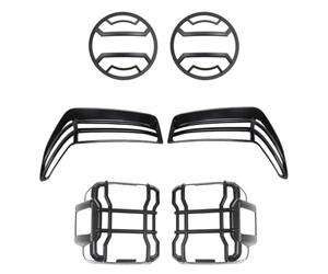 XKOEHXJ Remorque Arriere Avec Pour Jeep Pour Wrangler JL JLU 4XE Pour Rubicon Pour Sahara Sport JT 2018-2023 Chrome Phare Roue Sourcils Feu Arrière Gardes Garniture X6 Feux Arrière Remorque