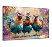 Xkogjo Peinture Numero Adulte avec Cadre Animal Coq, Coloriage Par Numero Kit avec Pinceaux et Peinture acrylique, Loisir Creatif Adulte Kit, Automne Halloween Maison Murale Decoration 30x40cm J-a-34