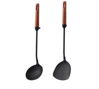 XKONG Lot de 2 spatules et louches pour wok, ustensiles de cuisine en acier inoxydable
