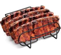 XKONG Support à nervures en acier inoxydable, peut contenir jusqu'à 4 grilles complètes, grille de barbecue pour fumoir à gaz ou barbecue au charbon de bois