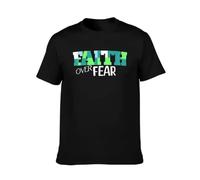 XKPTTRAXC Faith Over Fear Christian Text T-Shirt Customs Tops Plus Size Clothes Men's