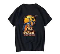 XKPTTRAXC Klunker Mountain Bike T Shirt Retro Vintage MTB Short Sleeves Vintage Washed Top for Everyday Wear Comfortable Stylish