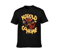 XKPTTRAXC Kobold Or Go Home T-Shirt Anime Luxury Men's Cotton Round Collar Short Sleeves